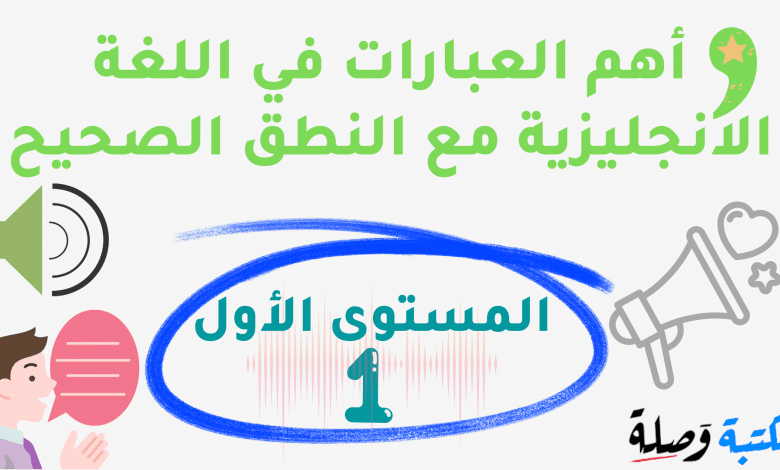 أهم العبارات في اللغة الإنجليزية مع النطق الصحيح – المستوى الأول