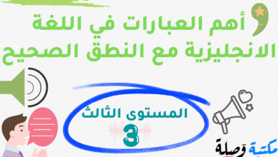 أهم العبارات في اللغة الإنجليزية مع النطق الصحيح-المستوى الثالث