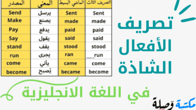 تصريف الأفعال الشاذة في اللغة الانجليزية PDF