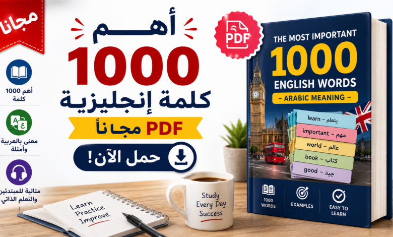 تحميل أهم 1000 كلمة إنجليزية PDF مجاناً