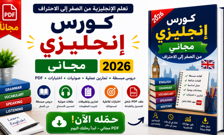 كورس انجليزي مجاني 2026 PDF - حمّله الآن!