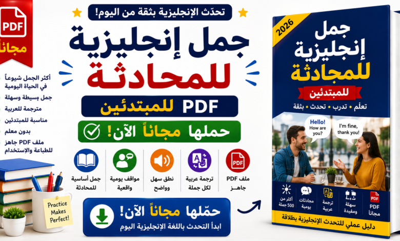 جمل إنجليزية للمحادثة PDF: حملها مجاناً الآن للمبتدئين بدون معلم!
