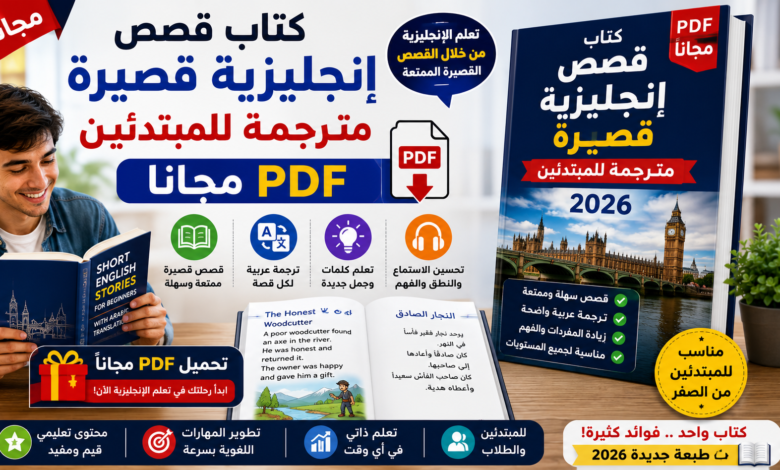 كتاب قصص إنجليزية قصيرة مترجمة للمبتدئين 2026 (PDF مجانا)