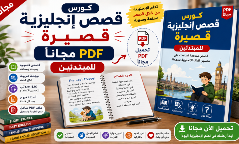كورس قصص إنجليزية قصيرة PDF مجاناً للمبتدئين