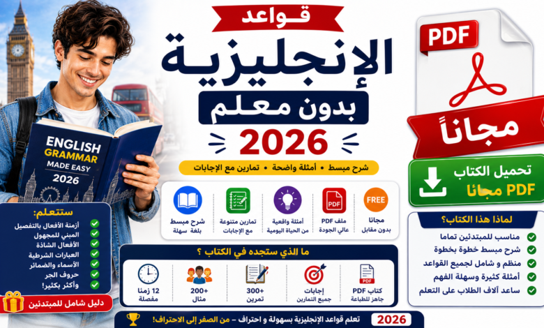 قواعد الإنجليزية بدون معلم 2026 (PDF، مجانا)