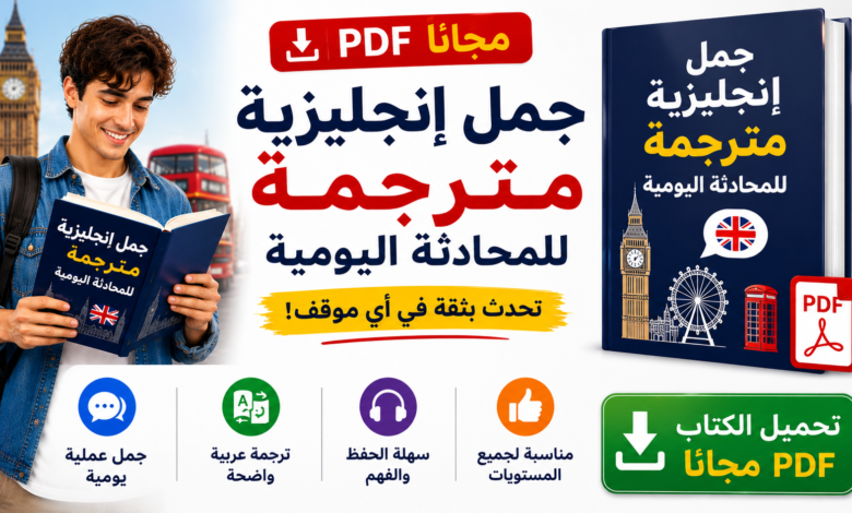 جمل إنجليزية مترجمة PDF مجاناً للمحادثة