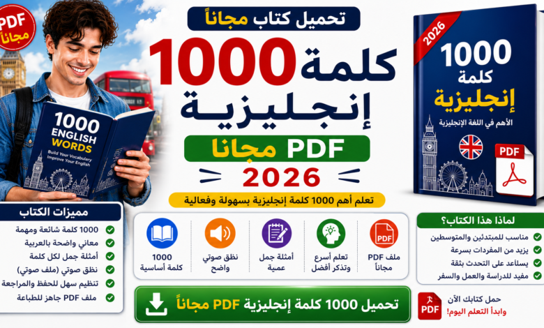 تحميل 1000 كلمة إنجليزية PDF مجانا 2026
