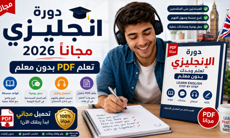 دورة انجليزي مجاناً 2026: تعلم PDF بدون معلم
